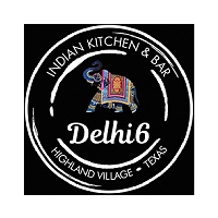 Delhi 6 Indian Kitchen & Bar Highland Village, Texas logo color