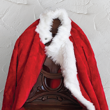 Santa jacket over a chair