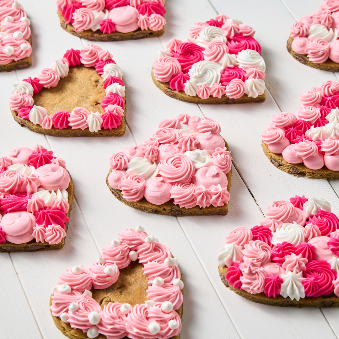 Great American Cookies Valentine's-themed cookies